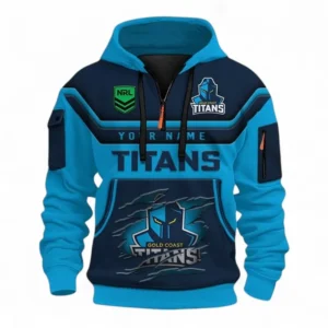 Rugby League Football Fans Gift Hoodie Half Zip 3D, All Over Print 3D Half-Zip Hoodie, Custom Name NRL205090925005-Style 1