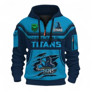 Rugby League Football Fans Gift Hoodie Half Zip 3D, All Over Print 3D Half-Zip Hoodie, Custom Name NRL205090925005-Style 2