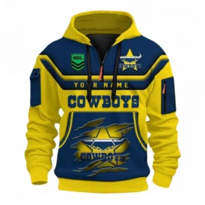 Rugby League Football Fans Gift Hoodie Half Zip 3D, All Over Print 3D Half-Zip Hoodie, Custom Name NRL205090925010-Style 1