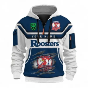 Rugby League Football Fans Gift Hoodie Half Zip 3D, All Over Print 3D Half-Zip Hoodie, Custom Name NRL205090925015-Style 1