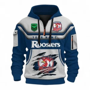 Rugby League Football Fans Gift Hoodie Half Zip 3D, All Over Print 3D Half-Zip Hoodie, Custom Name NRL205090925015-Style 2