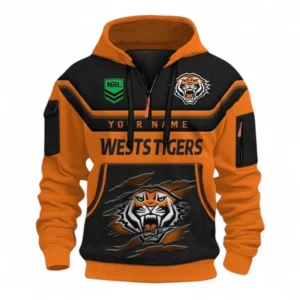 Rugby League Football Fans Gift Hoodie Half Zip 3D, All Over Print 3D Half-Zip Hoodie, Custom Name NRL205090925016-Style 1
